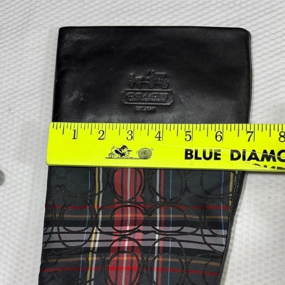 Coach Chrissi Tartan Plaid Green, Black and Red Boots Size 7